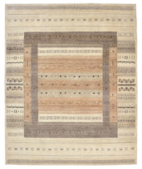 Gabbeh Teppich - Loribaft Indus - 302 x 248 cm - dunkelbeige