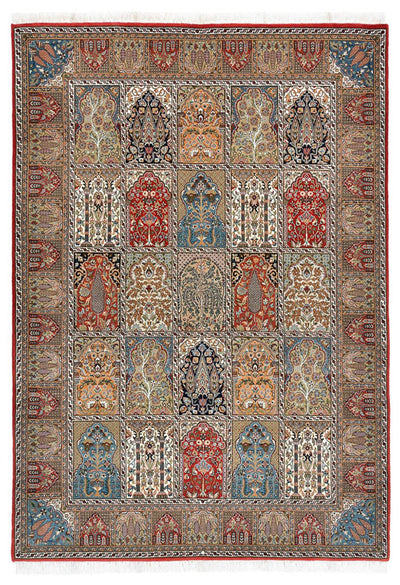 Indo Ghom Teppich 172x242cm - Orientteppich - dunkelbeige