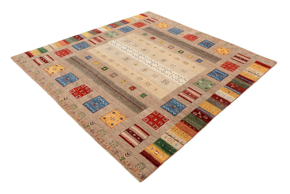 Gabbeh Teppich - Loribaft Indus quadratisch  - 203 x 201 cm - mehrfarbig