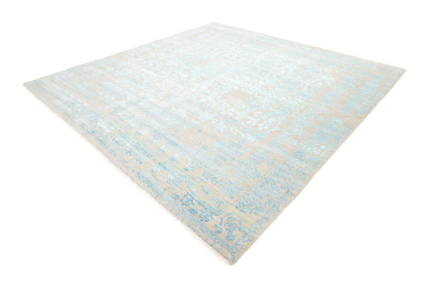 Designer Teppich quadratisch  - 309 x 301 cm - hellblau