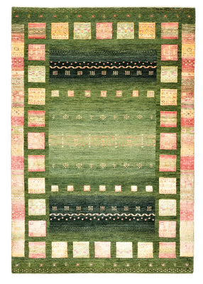 Gabbeh Teppich - Loribaft Indus - 183 x 127 cm - grün