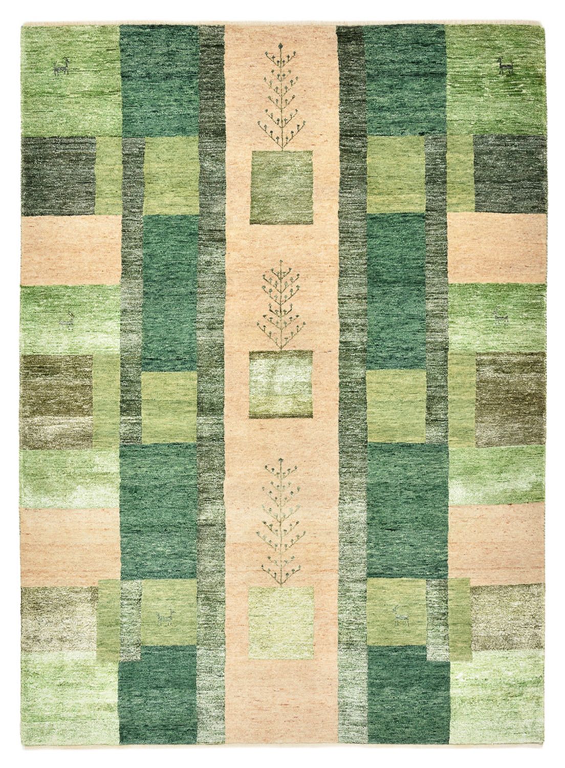Gabbeh Teppich - Loribaft Indus - 204 x 150 cm - grün