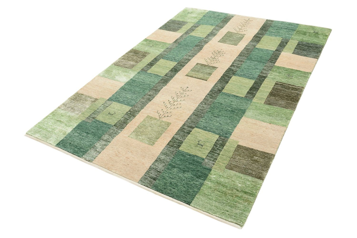 Gabbeh Teppich - Loribaft Indus - 204 x 150 cm - grün