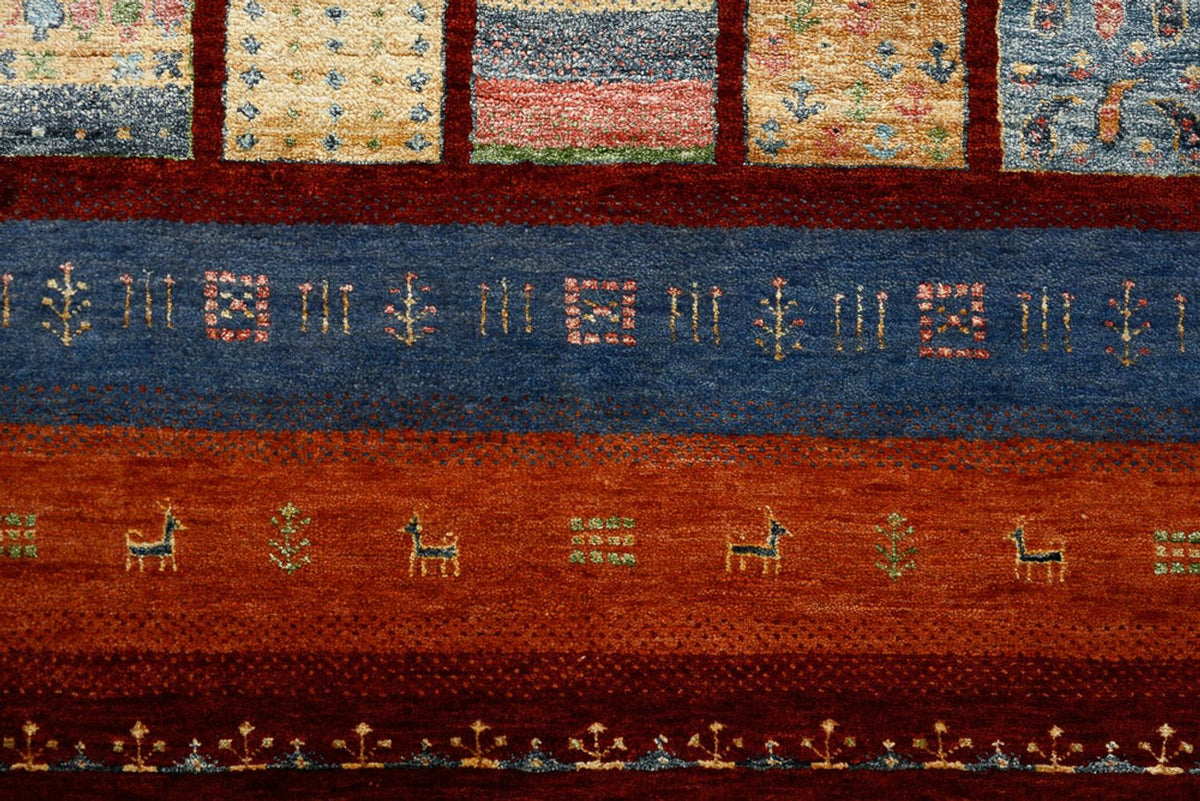 Gabbeh Teppich - Loribaft Indus - 201 x 155 cm - rot
