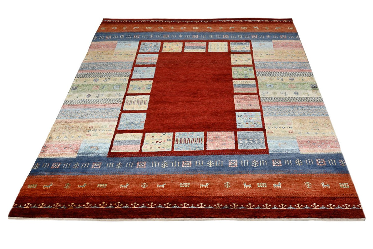 Gabbeh Teppich - Loribaft Indus - 201 x 155 cm - rot
