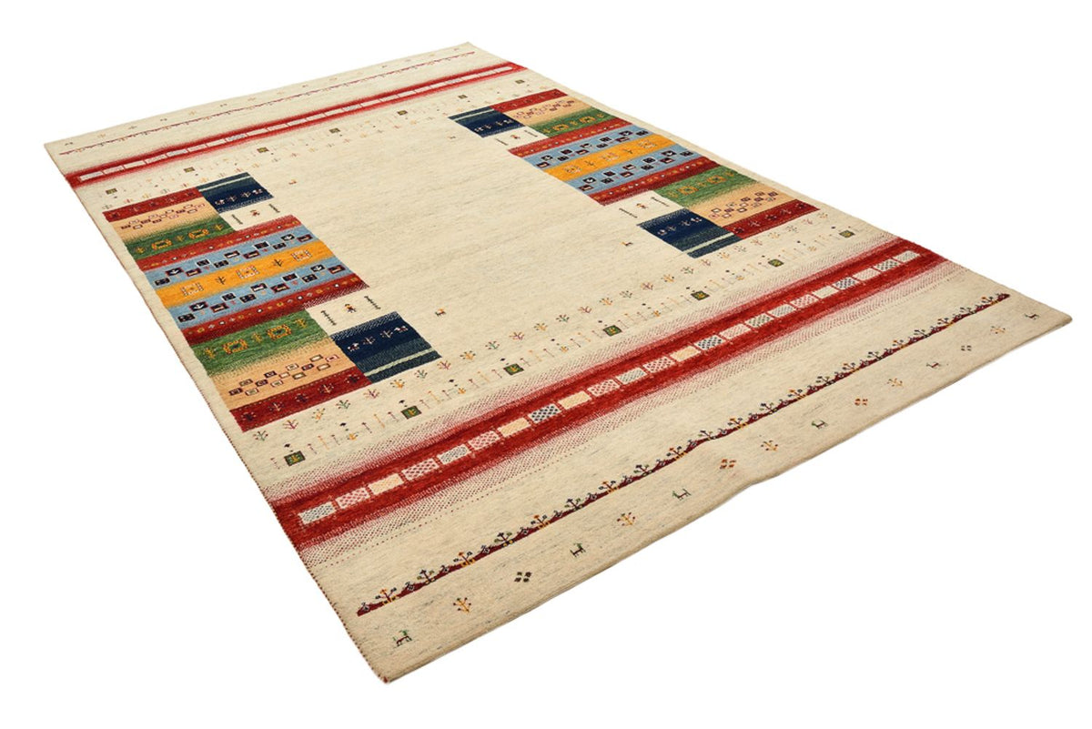 Gabbeh Teppich - Loribaft Indus - 305 x 198 cm - hellbeige
