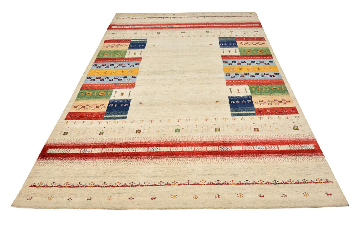 Gabbeh Teppich - Loribaft Indus - 305 x 198 cm - hellbeige