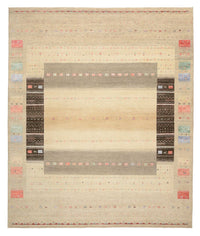 Gabbeh Teppich - Loribaft Indus - 300 x 253 cm - hellbeige