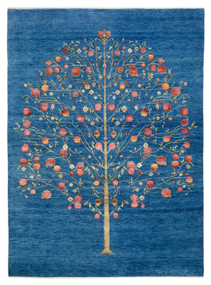 Gabbeh Teppich - Loribaft Indus - 243 x 177 cm - blau