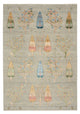 Gabbeh Teppich - Loribaft Indus - 295 x 206 cm - hellgrau