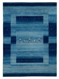 Gabbeh Teppich - Loribaft Indus - 241 x 175 cm - blau
