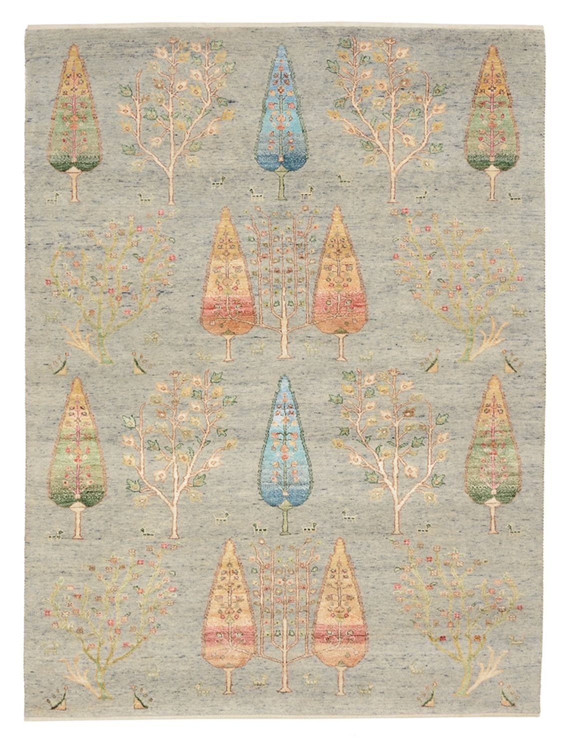 Gabbeh Teppich - Loribaft Indus - 204 x 155 cm - hellgrau