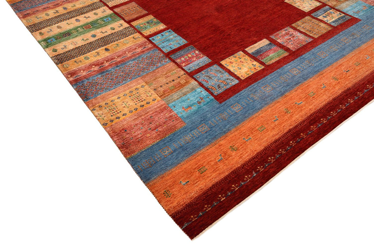 Gabbeh Teppich - Loribaft Indus - 342 x 253 cm - rot
