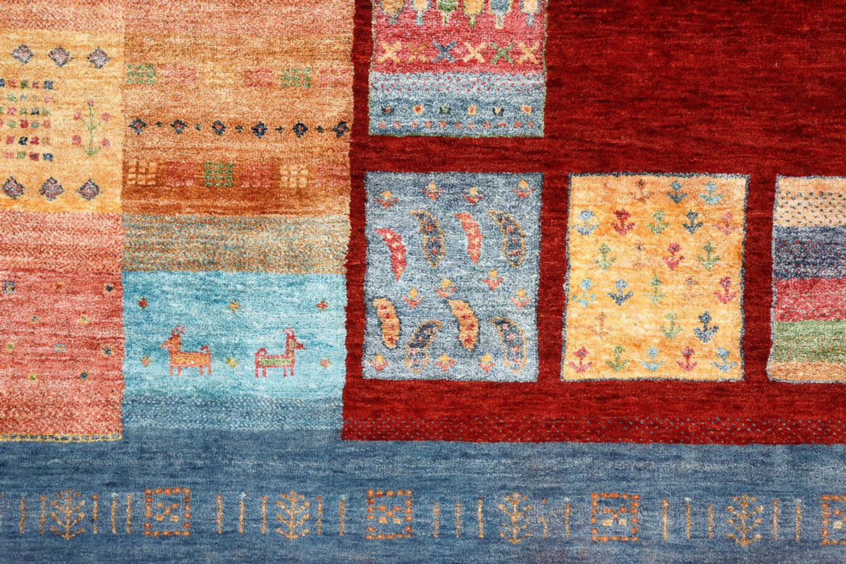 Gabbeh Teppich - Loribaft Indus - 342 x 253 cm - rot