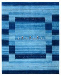 Gabbeh Teppich - Loribaft Indus - 304 x 243 cm - hellblau