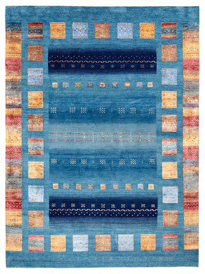 Gabbeh Teppich - Loribaft Indus - 338 x 249 cm - blau