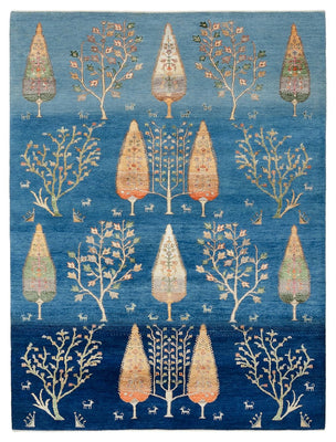 Gabbeh Teppich - Loribaft Indus - 204 x 155 cm - hellblau