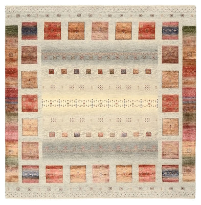 Gabbeh Teppich - Loribaft Indus quadratisch  - 205 x 204 cm - creme