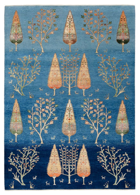 Gabbeh Teppich - Loribaft Indus - 206 x 150 cm - blau