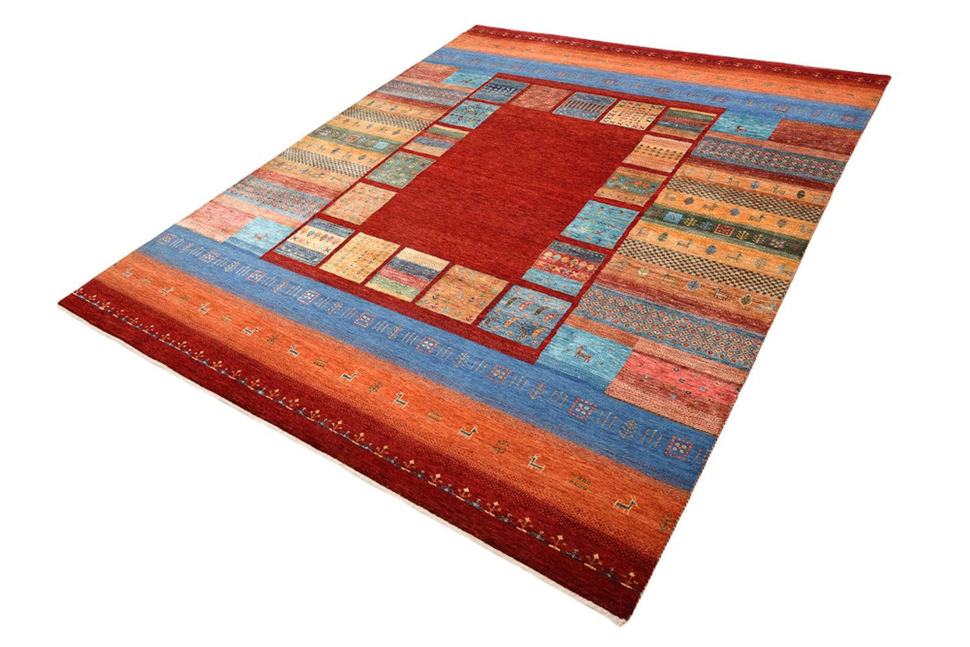 Gabbeh Teppich - Loribaft Indus - 249 x 206 cm - rot