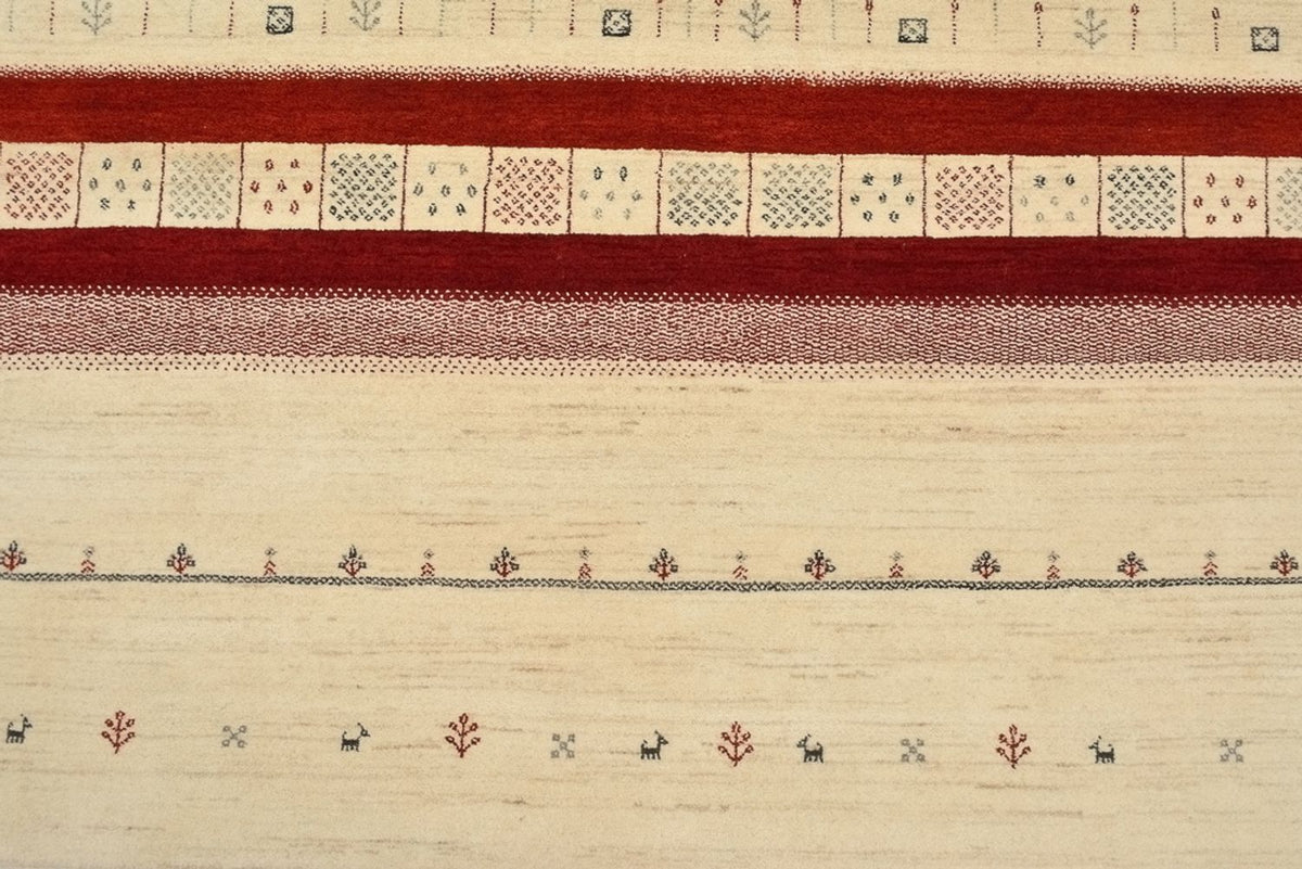 Gabbeh Teppich - Loribaft Indus - 297 x 198 cm - hellbeige