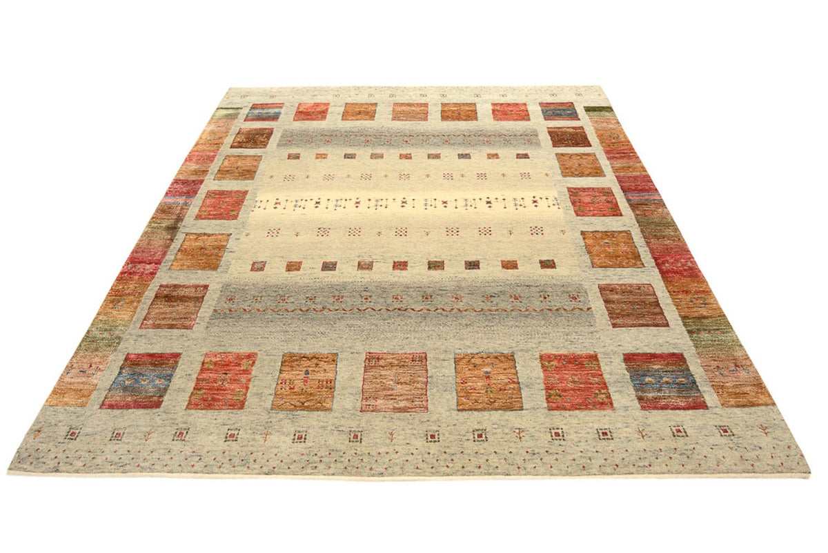 Gabbeh Teppich - Loribaft Indus quadratisch  - 202 x 199 cm - hellbeige