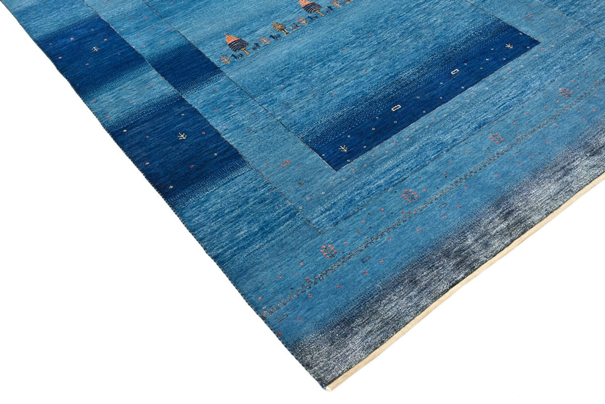 Gabbeh Teppich - Loribaft Indus - 201 x 152 cm - seeblau