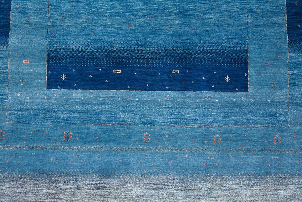 Gabbeh Teppich - Loribaft Indus - 201 x 152 cm - seeblau
