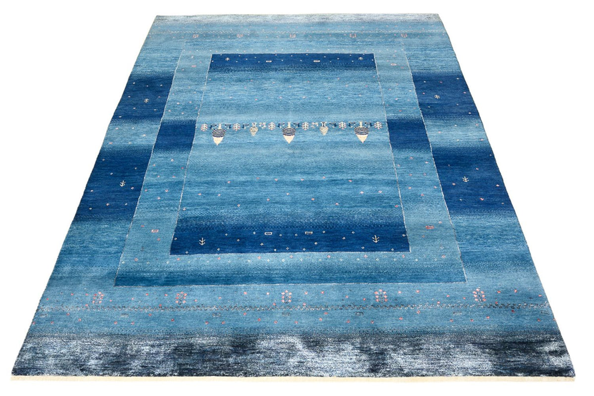 Gabbeh Teppich - Loribaft Indus - 201 x 152 cm - seeblau