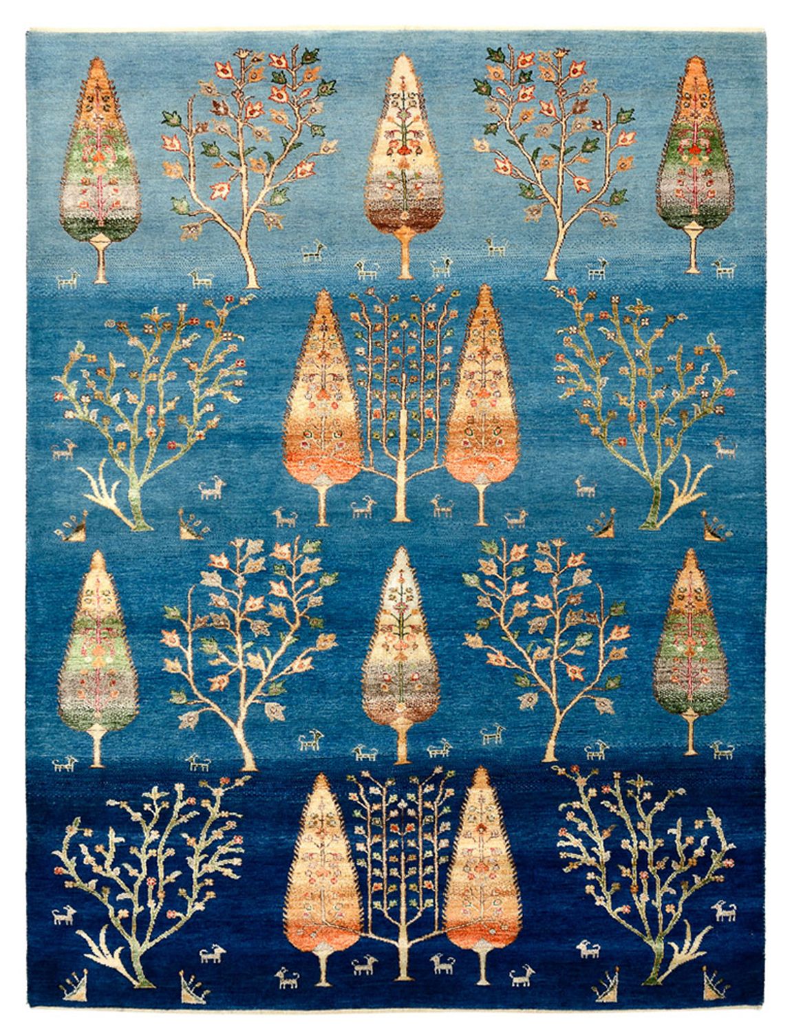 Gabbeh Teppich - Loribaft Indus - 203 x 155 cm - seeblau