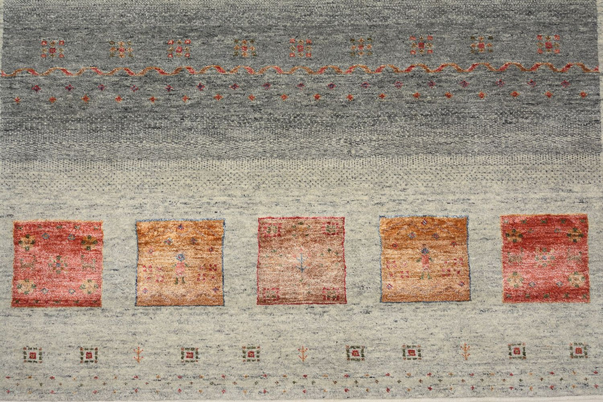 Gabbeh Teppich - Loribaft Indus - 304 x 208 cm - dunkelbeige