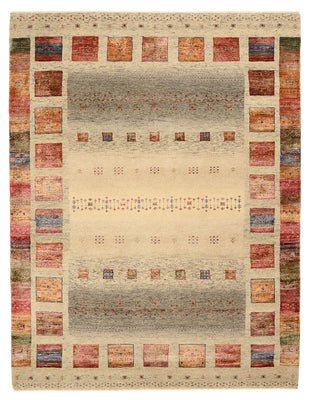 Gabbeh Teppich - Loribaft Indus - 207 x 158 cm - dunkelbeige