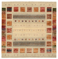 Gabbeh Teppich - Loribaft Indus quadratisch  - 206 x 204 cm - dunkelbeige