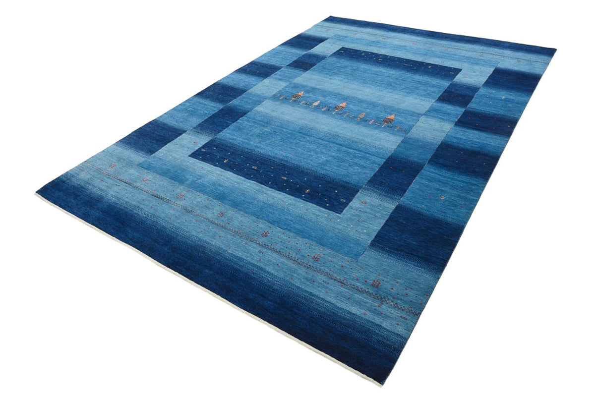 Gabbeh Teppich - Loribaft Indus - 304 x 204 cm - seeblau