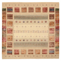 Gabbeh Teppich - Loribaft Indus quadratisch  - 206 x 204 cm - dunkelbeige