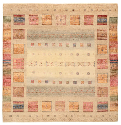 Gabbeh Teppich - Loribaft Indus quadratisch  - 204 x 202 cm - hellbeige