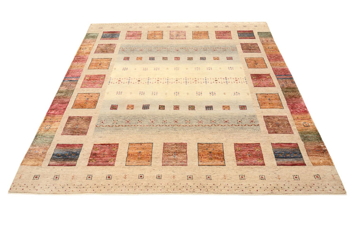 Gabbeh Teppich - Loribaft Indus quadratisch  - 204 x 202 cm - hellbeige