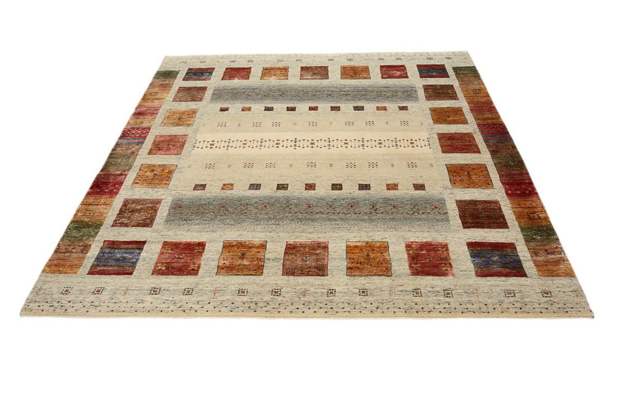 Gabbeh Teppich - Loribaft Indus quadratisch  - 206 x 205 cm - mehrfarbig