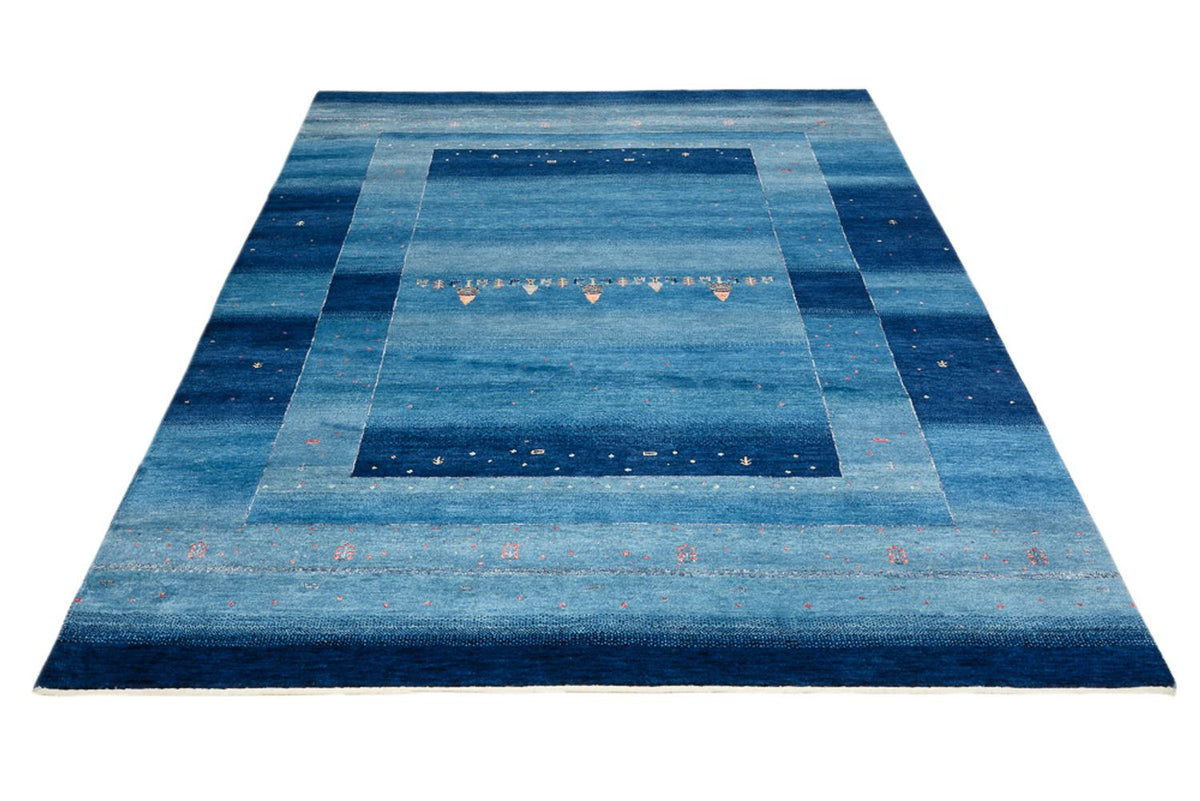 Gabbeh Teppich - Loribaft Indus - 232 x 177 cm - seeblau