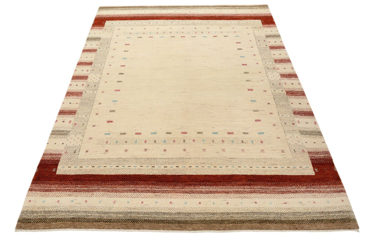 Gabbeh Teppich - Loribaft Indus - 205 x 152 cm - hellbeige