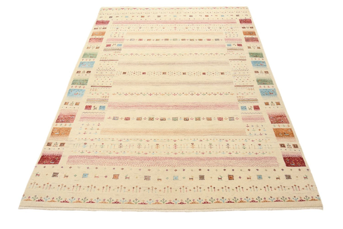 Gabbeh Teppich - Loribaft Indus - 206 x 149 cm - hellbeige