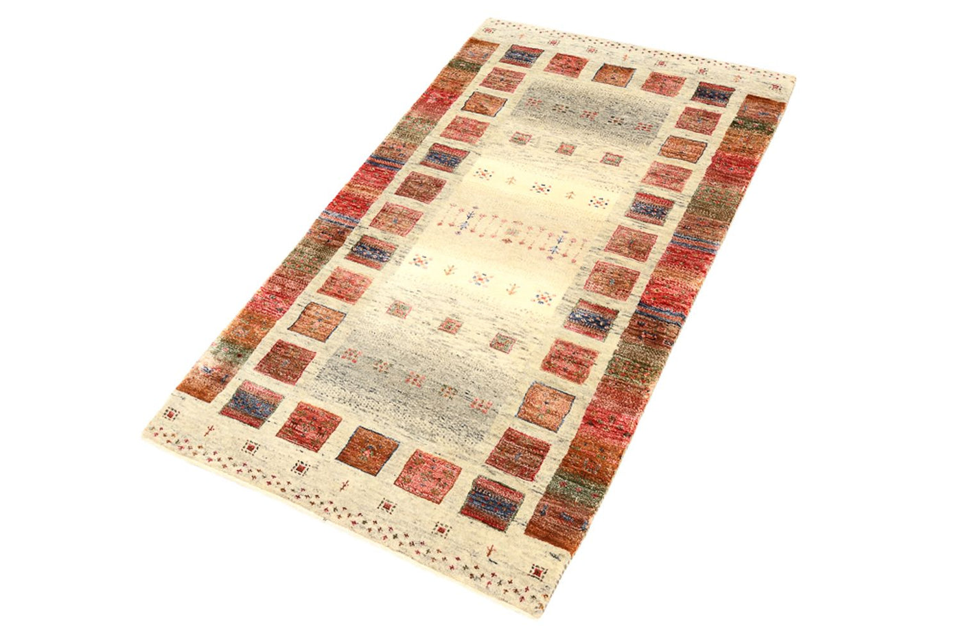 Gabbeh Teppich - Loribaft Indus - 139 x 76 cm - mehrfarbig