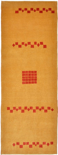 Gabbeh Teppich - Loribaft Perser 241 x 87 cm - senfgelb