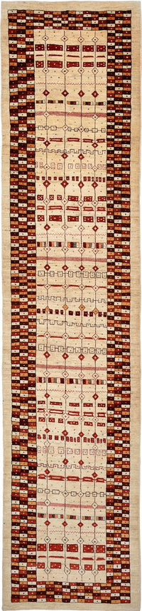 Gabbeh Teppich - Loribaft Perser 391 x 88 cm - mehrfarbig