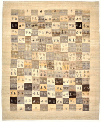 Gabbeh Teppich - Loribaft Perser 191 x 154 cm - hellbraun