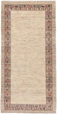 Gabbeh Teppich - Loribaft Perser 176 x 84 cm - sand