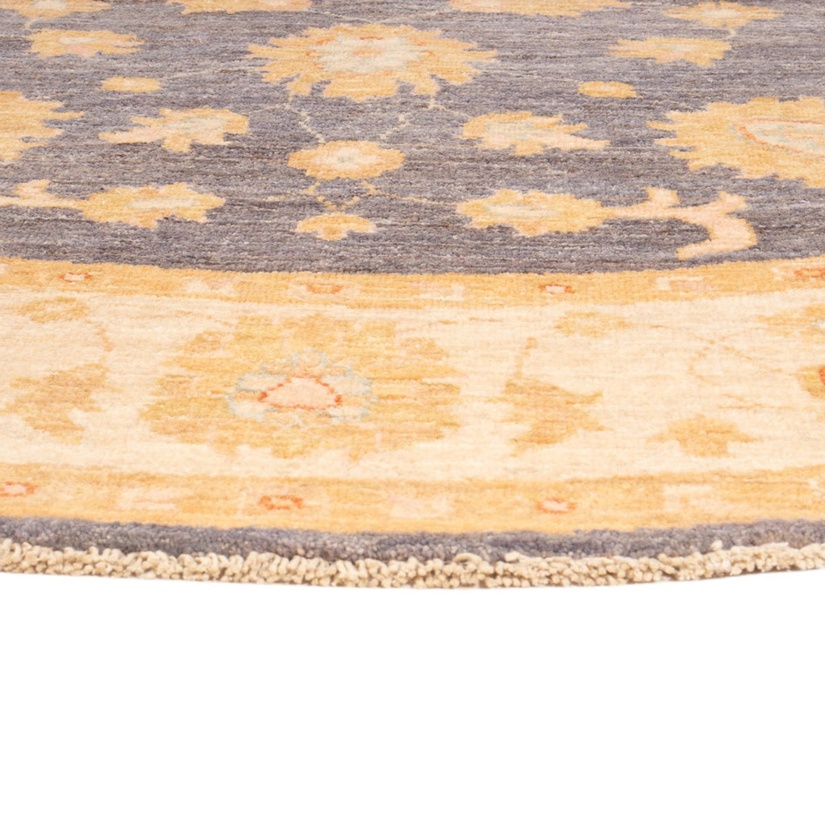 Ziegler Teppich rund  - 198 x 196 cm - seeblau