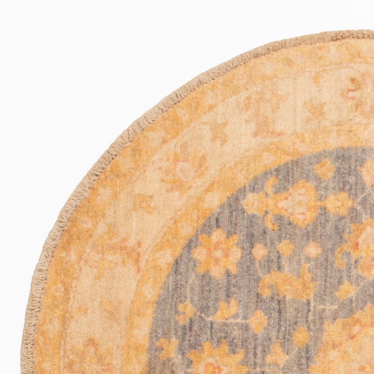 Ziegler Teppich rund  - 92 x 96 cm - beige