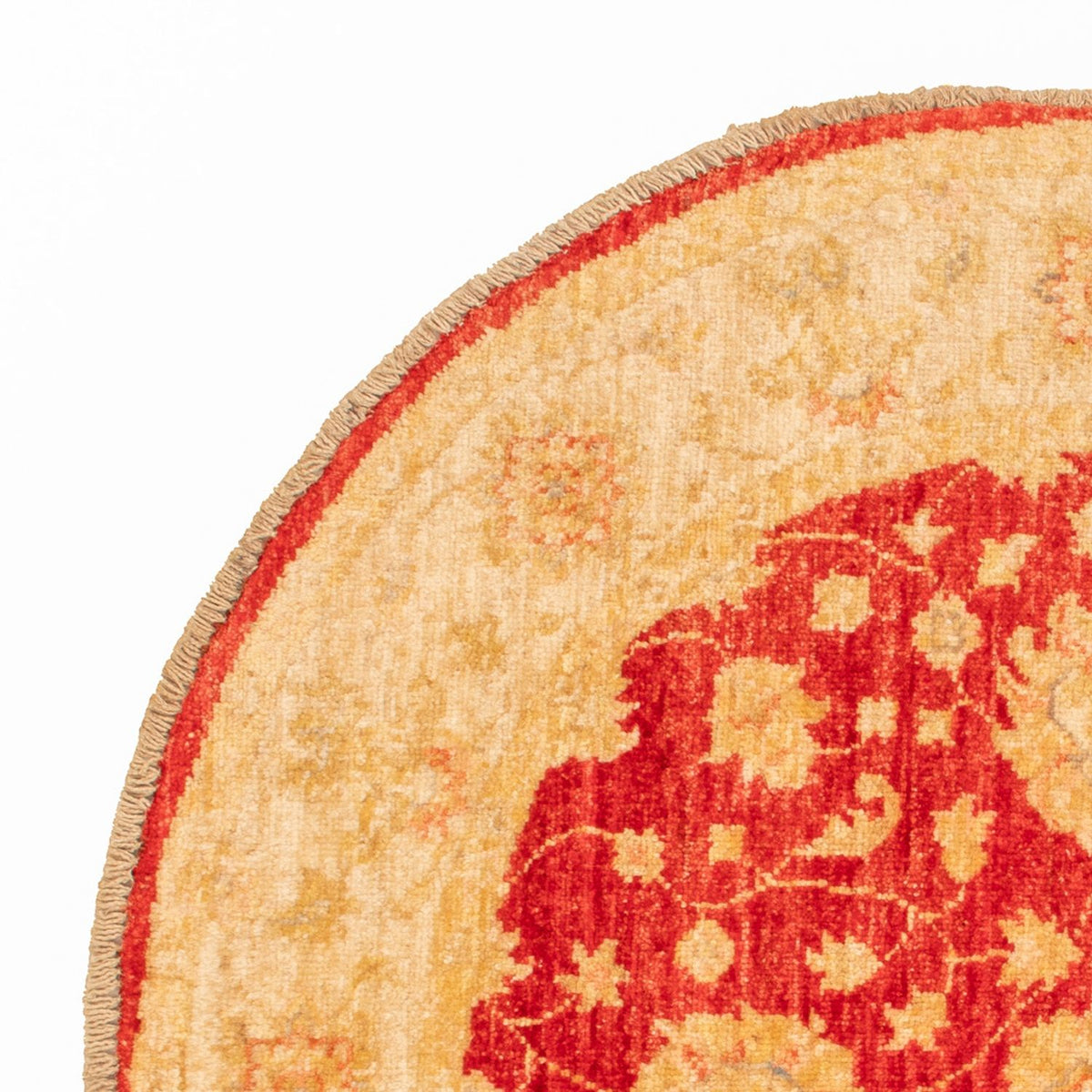 Ziegler Teppich rund  - 96 x 99 cm - rot