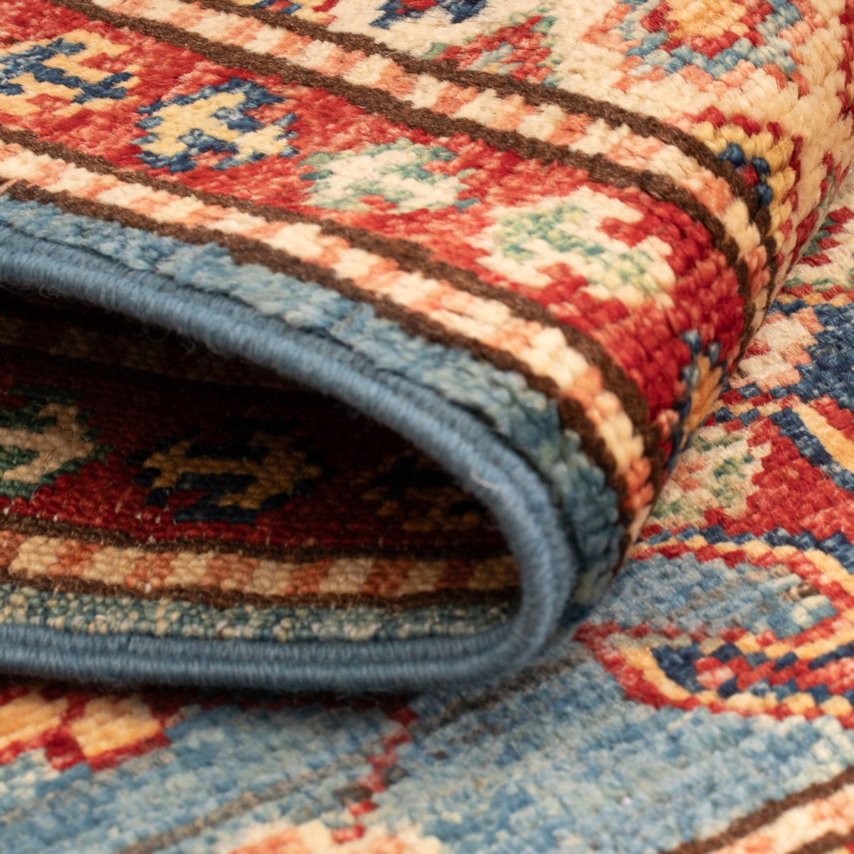 Ziegler Teppich - Kazak - Royal - 90 x 60 cm - hellblau